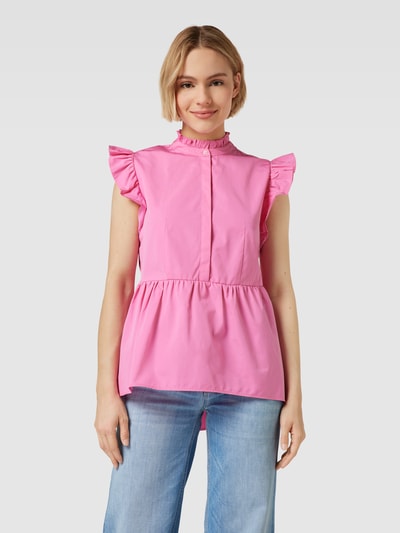 tonno & panna Blusenshirt mit Rüschenkragen Modell 'Linja' Pink 4