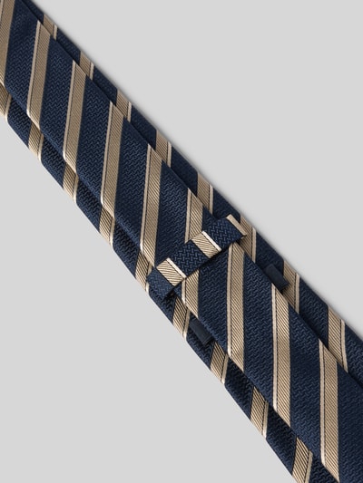 Productfoto, Seidenkrawatte im Allover-Look (7 cm) van JOOP! collectie, zuiver zijde, klassiek model, structuurpatroon, blauw-beige strepen