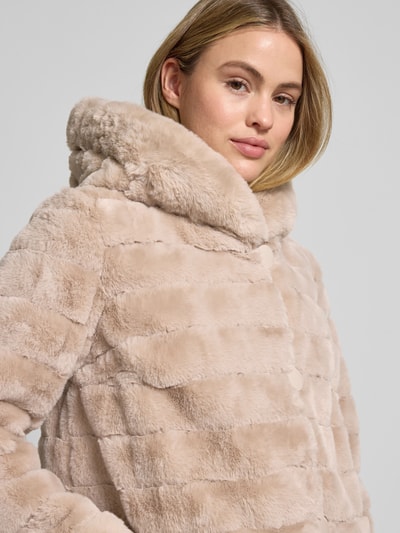 PETITE M. Keerbaar jack van imitatiebont met capuchon en steekzakken Ecru - 3