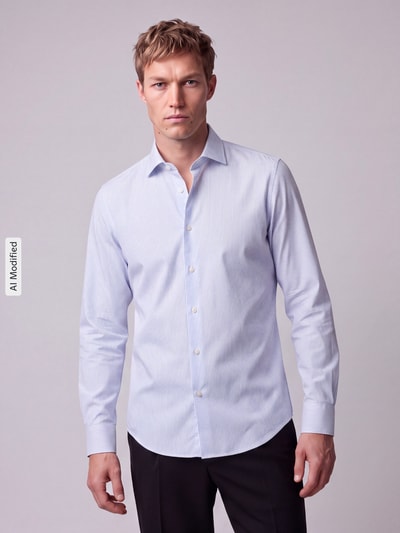 Jake*s Slim Fit Businesshemd mit Rückenpasse Bleu 4