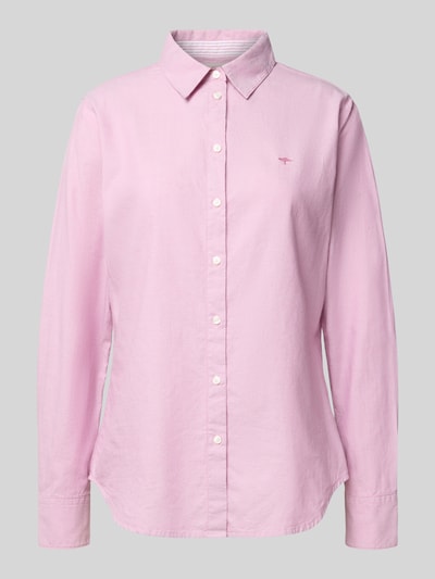 Fynch-Hatton Regular fit overhemdblouse met logostitching Rosé - 2