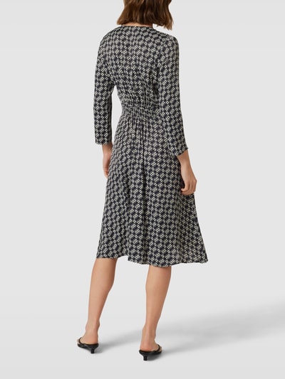 comma Midikleid mit Allover-Muster Modell 'Februar' Schwarz 5