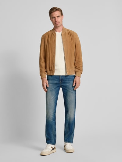 BOSS Straight Fit Jeans aus Baumwoll-Mix Modell 'OGDEN' Jeansblau 1