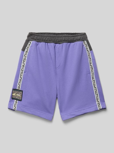 Quiksilver Szorty z dzianiny dresowej z elastycznym pasem model ‘GLOBAL HEAT’ Fioletowy 1