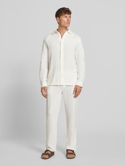 Lindbergh Regular Fit Freizeithemd mit Kentkragen Offwhite 1