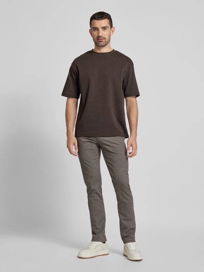 bugatti Regular fit stoffen broek in 5-pocketmodel, model 'Cordoba' Taupe - 1