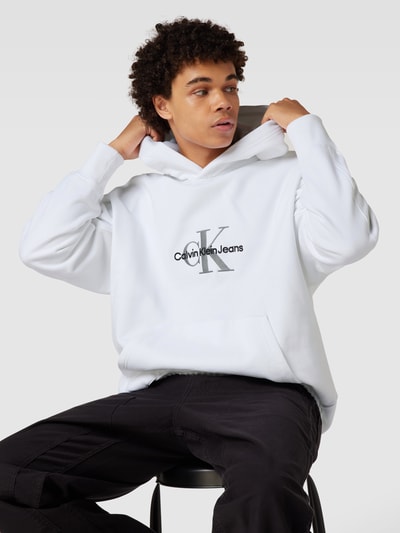 Calvin Klein Jeans Hoodieabelstitching, model 'ARCHIVAL MONOLOGO' Wit - 3