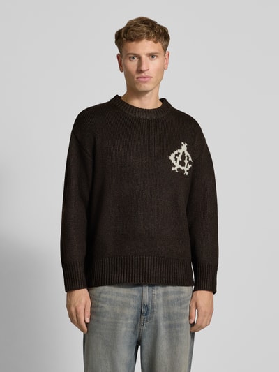 ANOTHER COTTON LAB Strickpullover mit gerippten Abschlüssen Mittelbraun 4