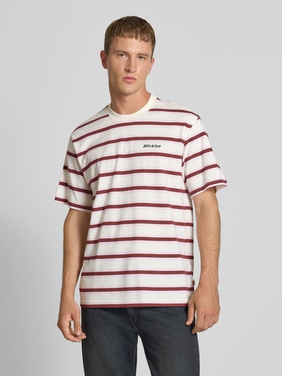 Dickies T-shirt met streepmotief en ronde hals Offwhite - 4