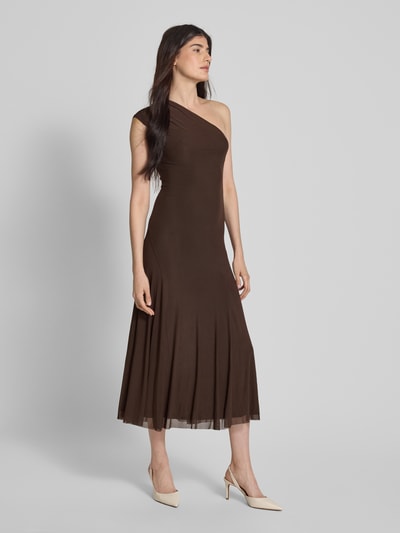 Forever New Cocktailkleid mit One-Shoulder-Träger Schoko 1