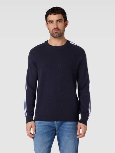 BOSS Pullover met ronde hals, model 'Pontevico' Marineblauw - 4