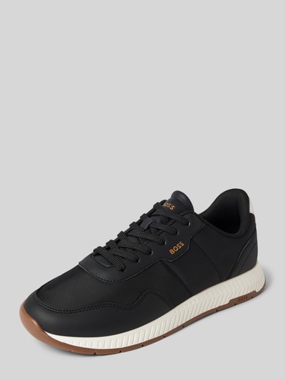 BOSS Sneakers met vetersluiting, model 'Titanium' Zwart - 1