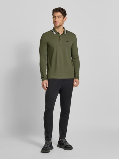 BOSS Green Regular fit poloshirt van puur katoen, model 'PLISY' Donkergroen - 1