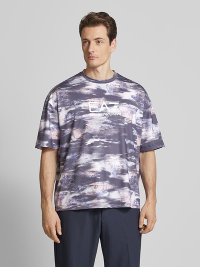 EA7 Emporio Armani T-Shirt mit Label-Print Modell 'VENTUS' Mittelgrau 4