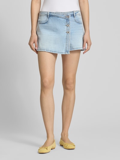 ONLY Regular Fit Jeansskort aus reiner Baumwolle Modell 'LESLY' Jeansblau Melange 4