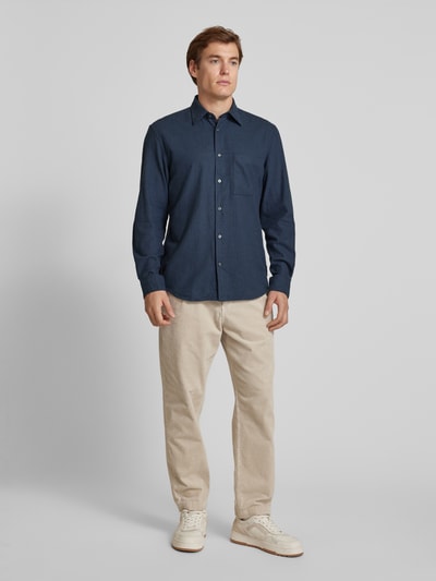 Marc O'Polo Regular Fit Freizeithemd mit Vichy-Muster aus Baumwolle Dunkelblau 1