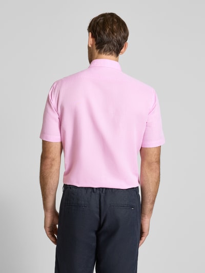 Jake*s Slim Fit Leinenhemd mit Knopfleiste Pink 5