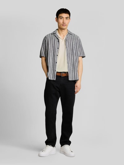 Tom Tailor Regular Fit Poloshirt aus Baumwoll-Mix mit Resortkragen Offwhite Melange 1