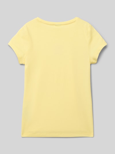 s.Oliver RED LABEL T-shirt o linii A z haftem Jasnożółty 3