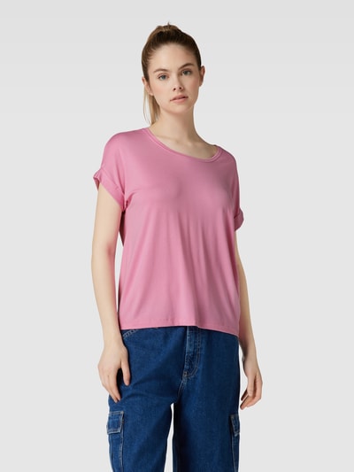 Only T-shirt met ronde hals, model 'Moster' Roze - 4