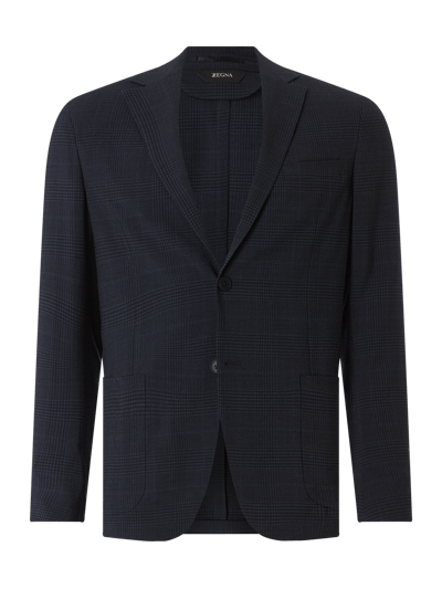 Z Zegna Slim Fit 2-Knopf-Sakko aus Wollmischung  Marine 1