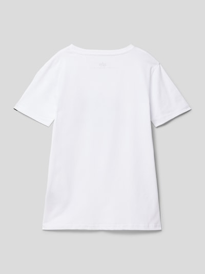 Alpha Industries T-Shirt mit Label-Print Modell 'Basic' Weiss 3