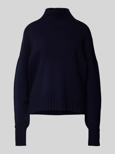 0039 Italy Gebreide pullover met turtleneck, model 'NIMA' Marineblauw - 2