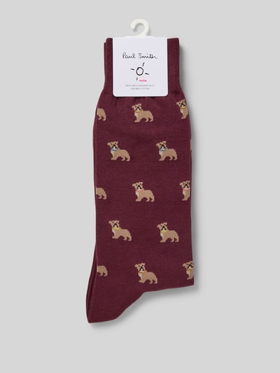 PAUL SMITH Socken mit gerippten Bündchen Modell 'IRWIN BULLDOG' Rot 3