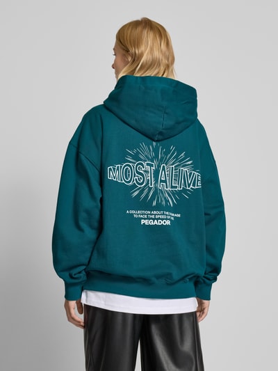 Pegador Oversized hoodie met labelprint, model 'NISA' Petrol - 5