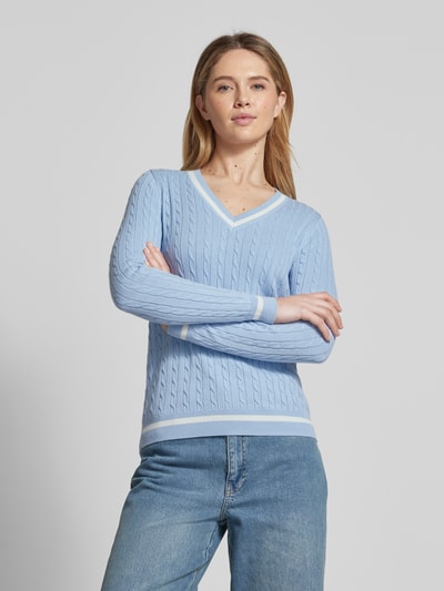 Christian Berg Woman Strickpullover mit gerippten Abschlüssen Bleu 4