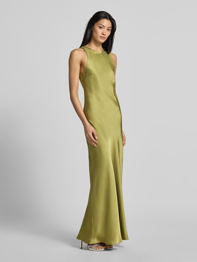 Neo Noir Abendkleid mit Rundhalsausschnitt Modell 'Celinie Heaven' Oliv 1