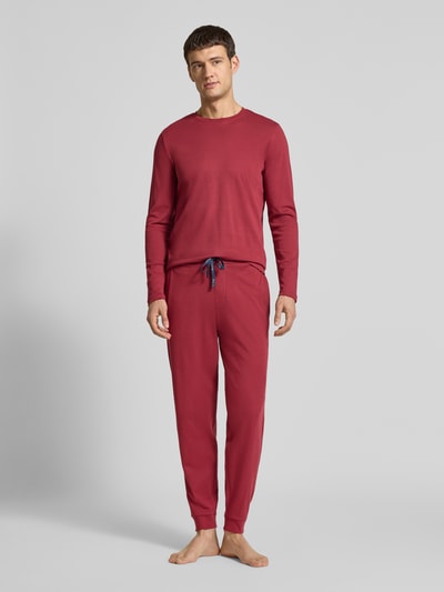 Christian Berg Men Sweatpants mit elastischem Bund und Tunnelzug Dunkelrot 1