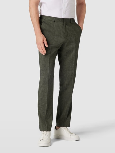 BOSS Pantalon met achterzakken, model 'Leon' Groen - 4