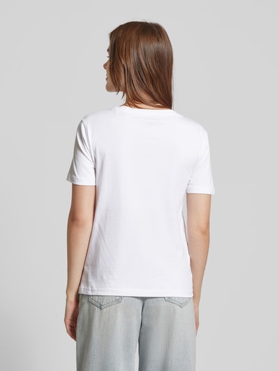 Mango T-Shirt mit V-Ausschnitt Modell 'CHALAPI' Weiss 5