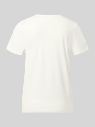 Productfoto, Regular Fit Pyjama-Shirt aus katoenmix van Schiesser voor dames, wit, korte mouwen, ronde hals, glad oppervlak