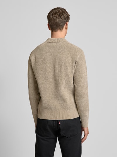 JAKE*S STUDIO MEN Strickpullover mit Strukturmuster Khaki 5