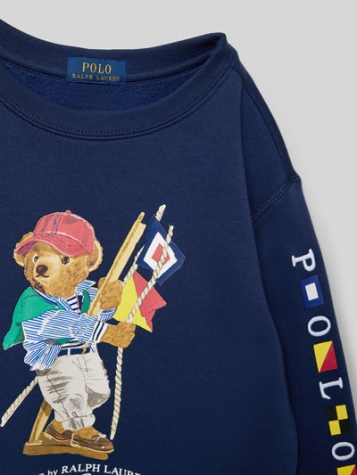 Productfoto, Regular Fit Sweatshirt aus Baumwoll-Mix van Polo Ralph Lauren Teens, look: effen, motiefprint met labelopschrift, ronde hals, lange mouw, mouw- en rompzoom geribd, sweat van katoenmix