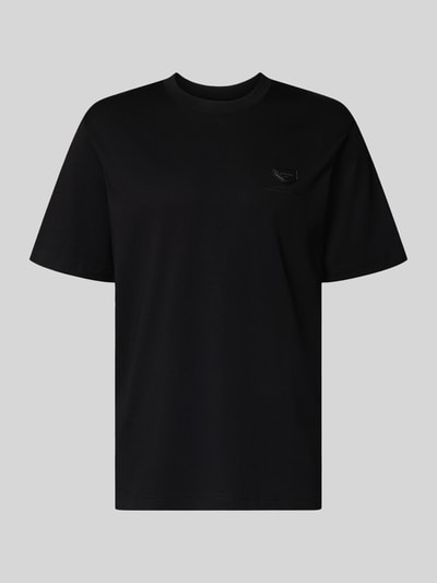 Produktfoto, Relaxed Fit T-Shirt aus reiner Baumwolle von Antony Morato in Schwarz mit Logo-Detail, Rundhalsausschnitt, glatte Oberfläche