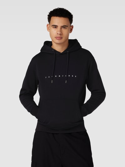 Jack & Jones Bluza z kapturem z prążkowanymi ściągaczami Czarny 4