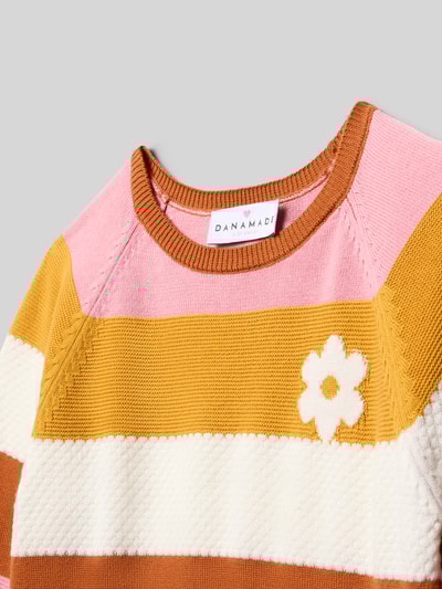 DANAMADE Knielanges Strickkleid mit Rundhalsausschnitt Modell 'DEDDA' Rostrot 2