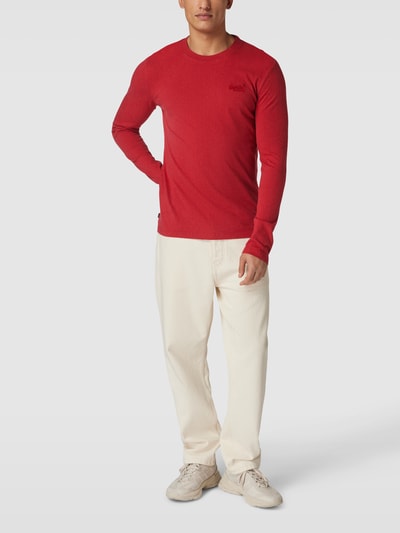 Superdry Longsleeve mit Logo-Stitching Rot 1