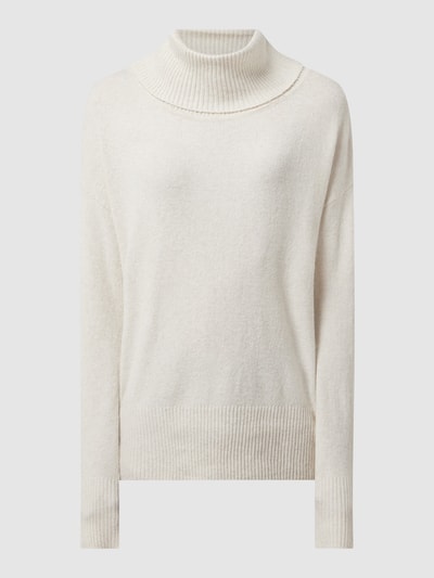 Vero Moda Rollkragenpullover mit überschnittenen Schultern Modell 'Doffy' Offwhite Melange 2