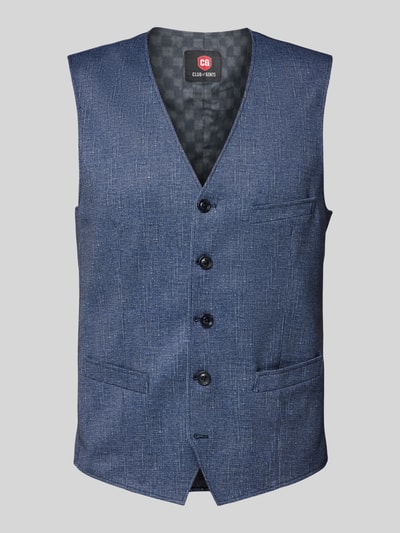 CG - Club of Gents Gilet met strookzak, model 'Mosley' Blauw - 2