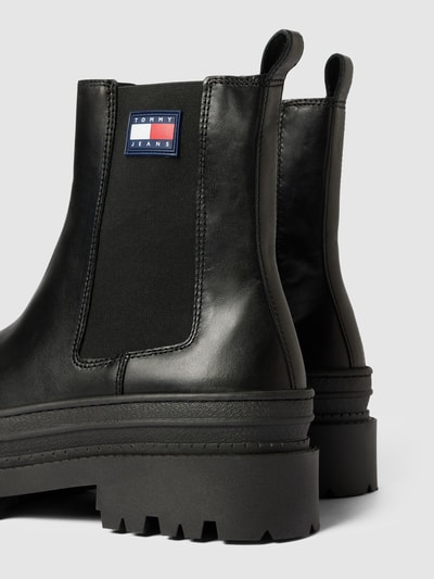 Tommy Jeans Chelsea Boots aus Leder Modell 'FOXING' Black 3