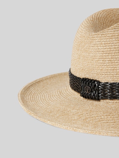 Loevenich Strohhut mit Hutband Modell 'Fedora' Beige 2