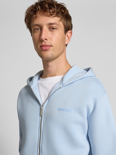 REVIEW Regular Fit Sweatjacke mit Logo-Applikation Eisblau 3