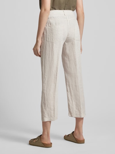 MAC Spodnie lniane o skróconym kroju regular fit model ‘Nora’ Jasnoszary melanż 5