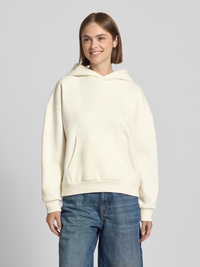 Review Hoodie mit überschnittenen Schultern und Känguru-Tasche Offwhite 4