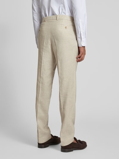 Carl Gross Slim fit pantalon met persplooien, model 'Shiver' Beige - 5