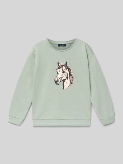 Blue Seven Sweatshirt mit Motiv-Print Mint 1